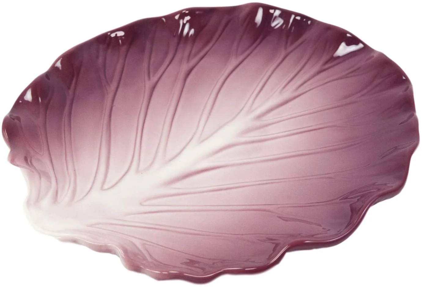 Ebros 9.25" Wide Red Cabbage Leaf Shaped Serving Plate or Dish Platter (1) - Image 2