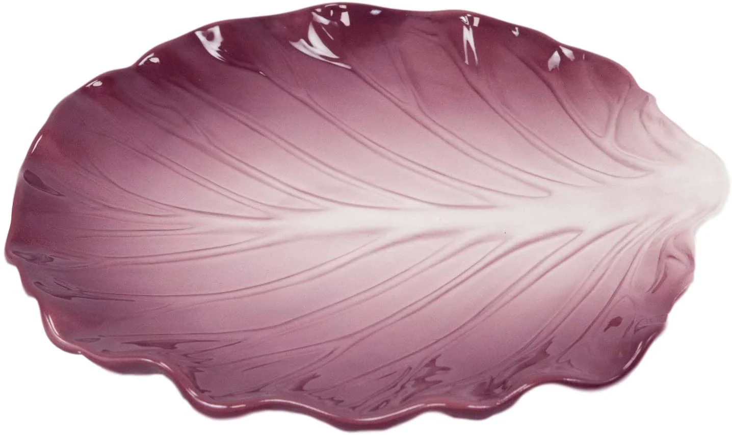 Ebros 9.25" Wide Red Cabbage Leaf Shaped Serving Plate or Dish Platter (1) - Image 3