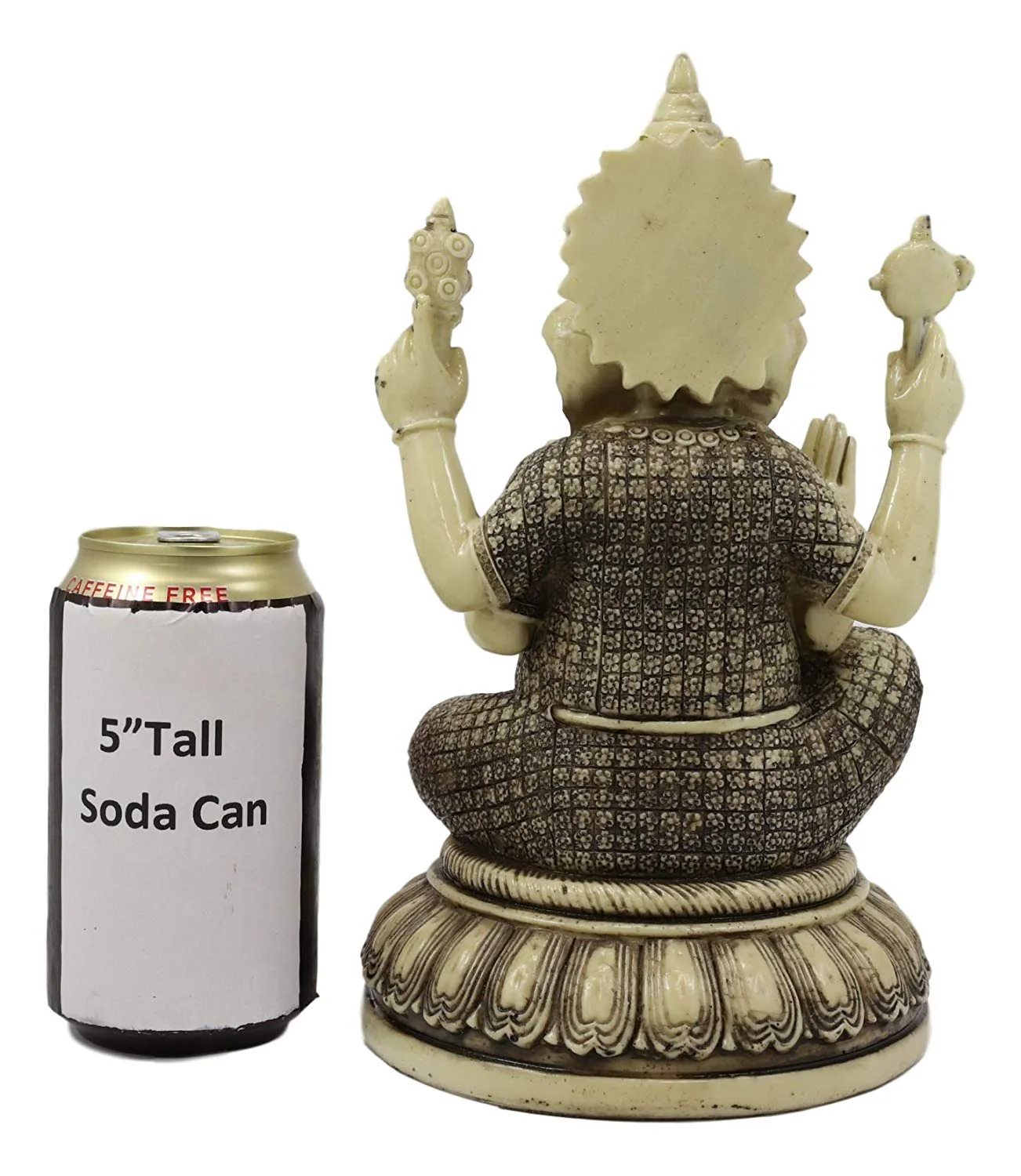 Ebros 9.5" Tall Hindu Supreme God Ganesha Meditating On Lotus Throne Statue - Image 3