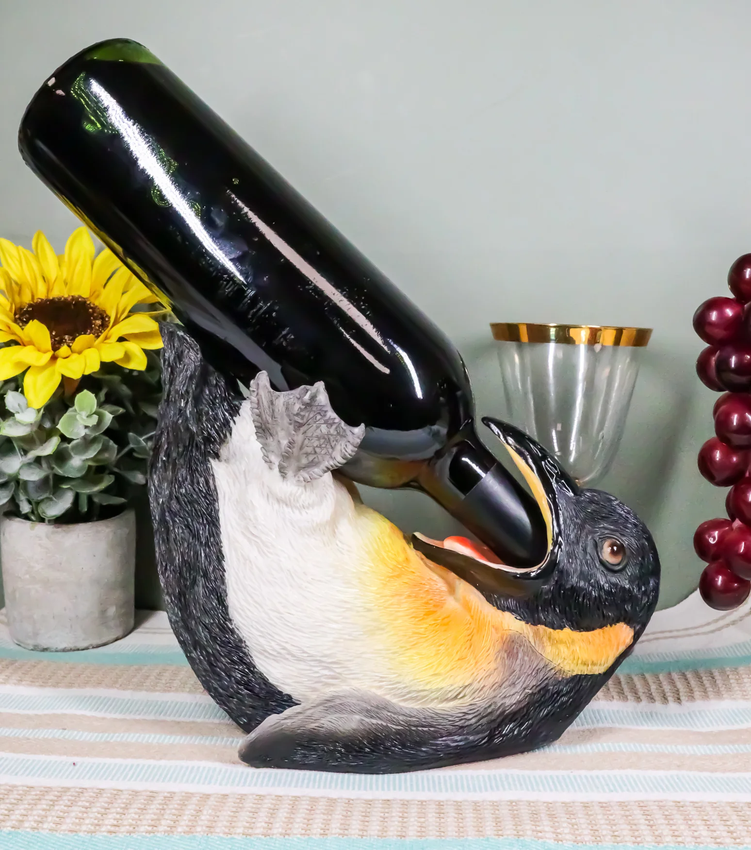 South Pole Acrobatic Drunken Tuxedo Emperor Penguin Wine Bottle Holder 8.5"L - Image 7