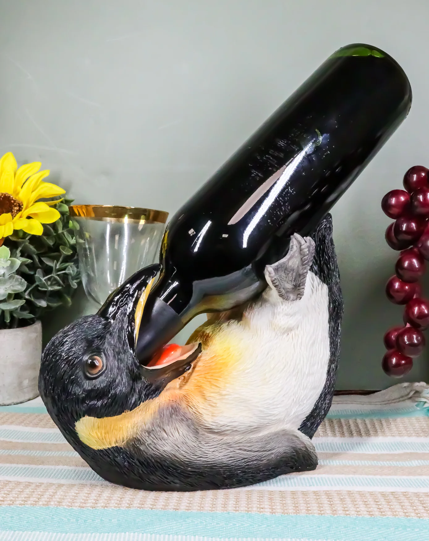 South Pole Acrobatic Drunken Tuxedo Emperor Penguin Wine Bottle Holder 8.5"L - Image 8