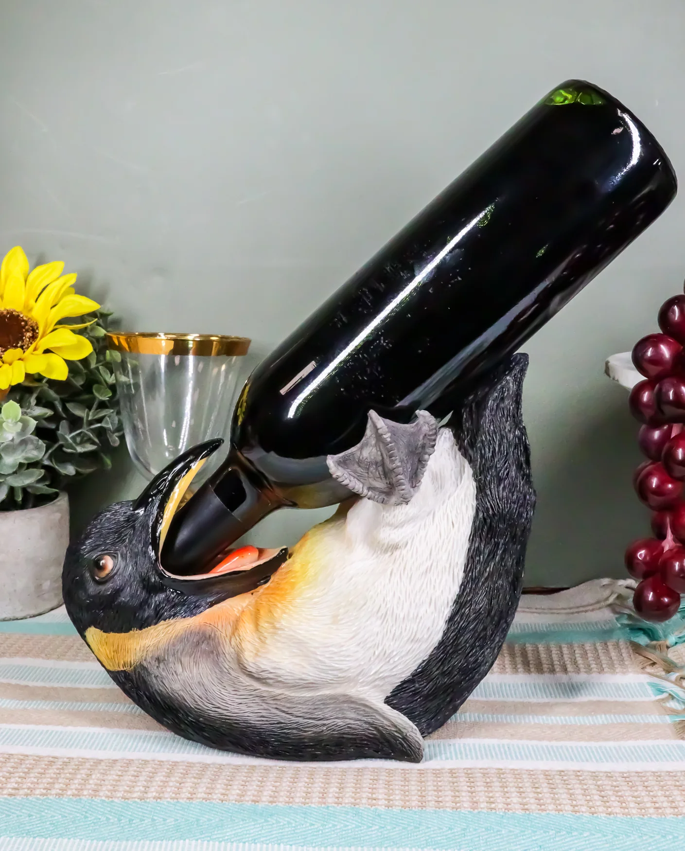 South Pole Acrobatic Drunken Tuxedo Emperor Penguin Wine Bottle Holder 8.5"L - Image 9