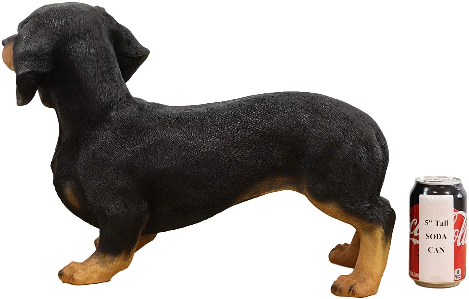 Ebros Large Lifelike Realistic Black and Tan Dachshund Dog Statue 19.5" Long - Image 3