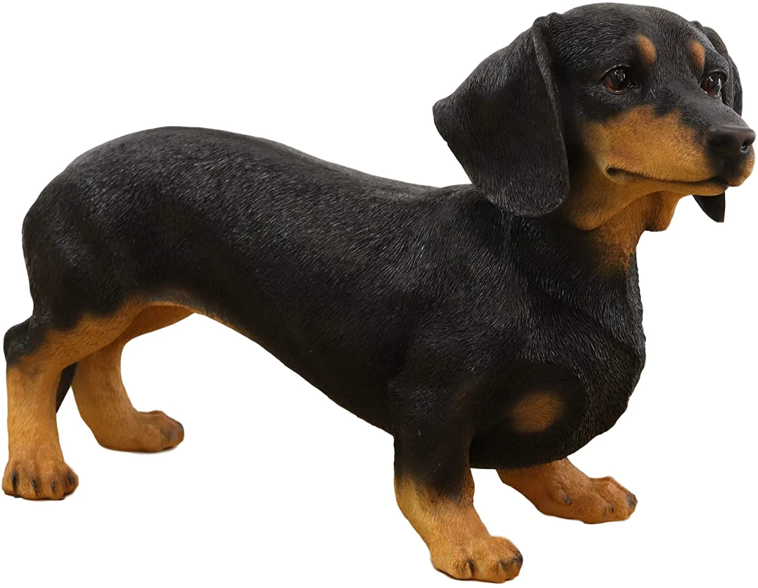 Ebros Large Lifelike Realistic Black and Tan Dachshund Dog Statue 19.5" Long - Image 4