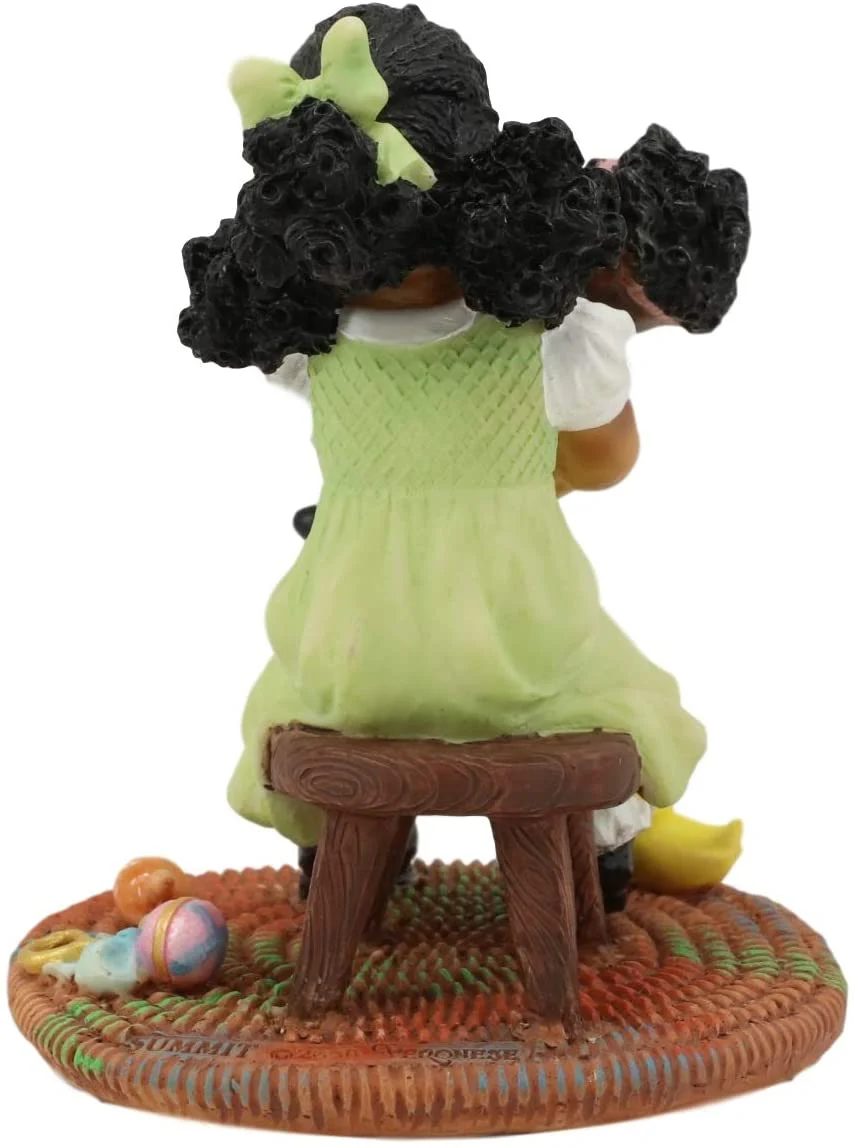 Ebros African American Girl Child Playing Mommy with Baby Doll Statue 3.75" Tall - Image 4