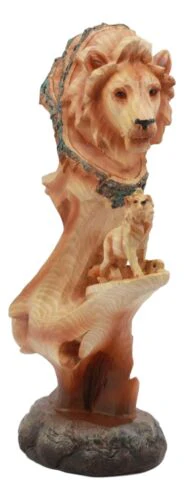Ebros African Savanna Safari Lion Statue 9.25"Family Faux Wood Resin Figurine - Image 3