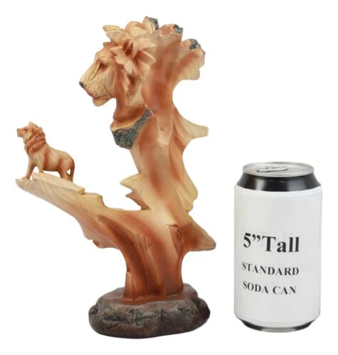 Ebros African Savanna Safari Lion Statue 9.25"Family Faux Wood Resin Figurine - Image 5