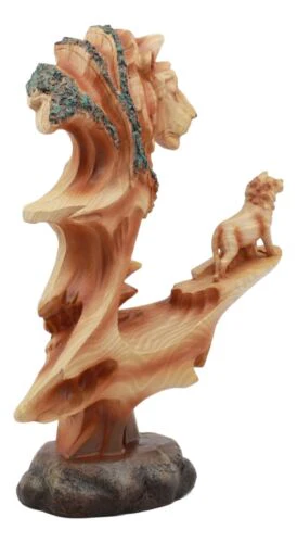 Ebros African Savanna Safari Lion Statue 9.25"Family Faux Wood Resin Figurine - Image 6