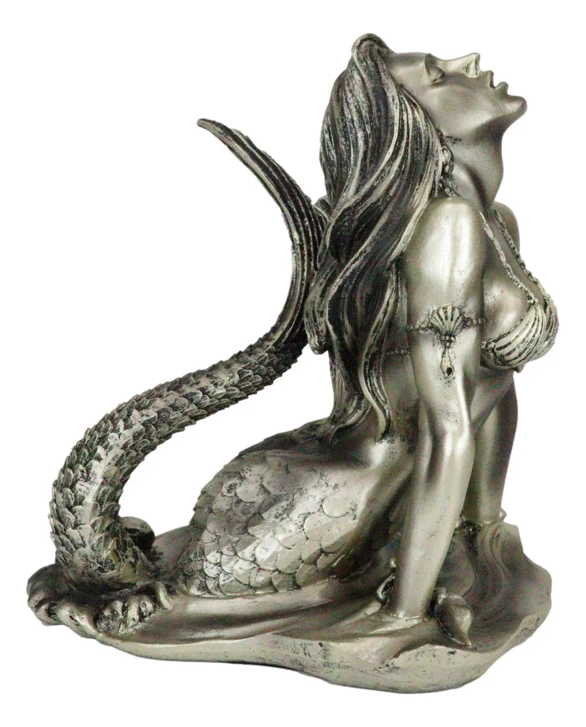 Ebros Aged Bronze Resin Seductive Siren of The Seas Mermaid Statue 7"H Figurine - Image 5