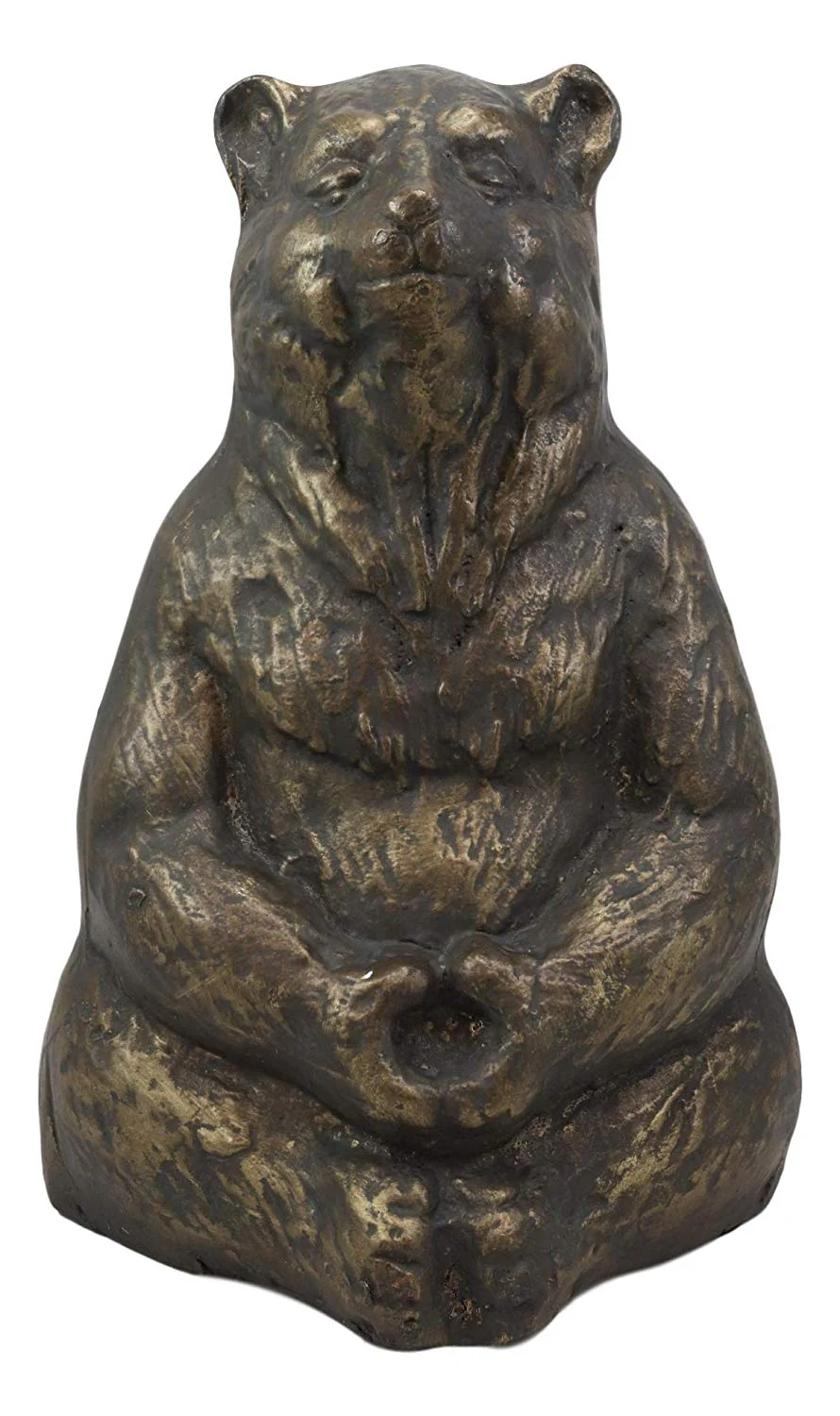 Ebros Aluminum Metal Whimsical Meditating Yoga Bear Garden Statue Rustic Wildlife Western Cabin Lodge Zen Bears Decor Figurine (Set of 3 Poses) - Image 2