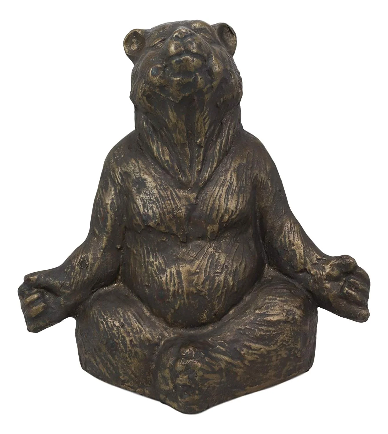 Ebros Aluminum Metal Whimsical Meditating Yoga Bear Garden Statue Rustic Wildlife Western Cabin Lodge Zen Bears Decor Figurine (Set of 3 Poses) - Image 4