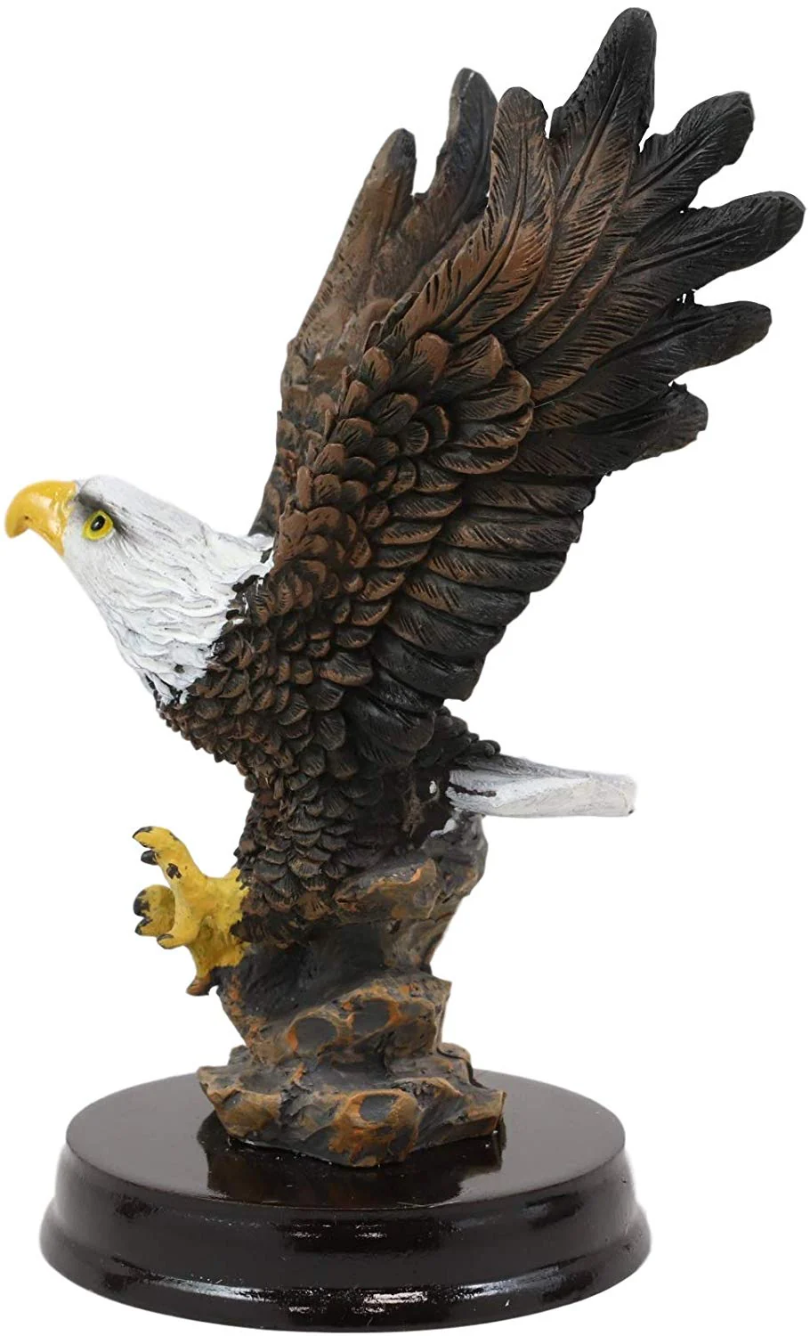 Ebros American Pride Swooping Bald Eagle with Spread Out Wings by Rocky Cliff Statue On Black Trophy Base 5.25" Tall USA Patriotic National Emblem Independence Day American Home Decor Figurine - Image 6
