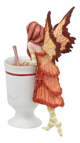 Amy Brown Autumn Apple Cider Cinnamon Tea Fairy Statue 6.25"Tall Tea Cup Fairy - Image 2