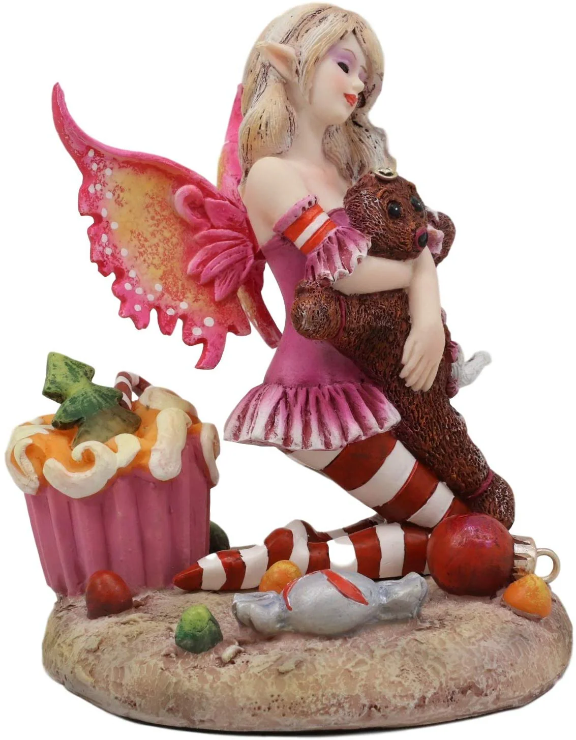 Ebros Amy Brown Christmas 'TWAS The Night' Fairy Hugs Gingerbread Man Figurine - Image 6