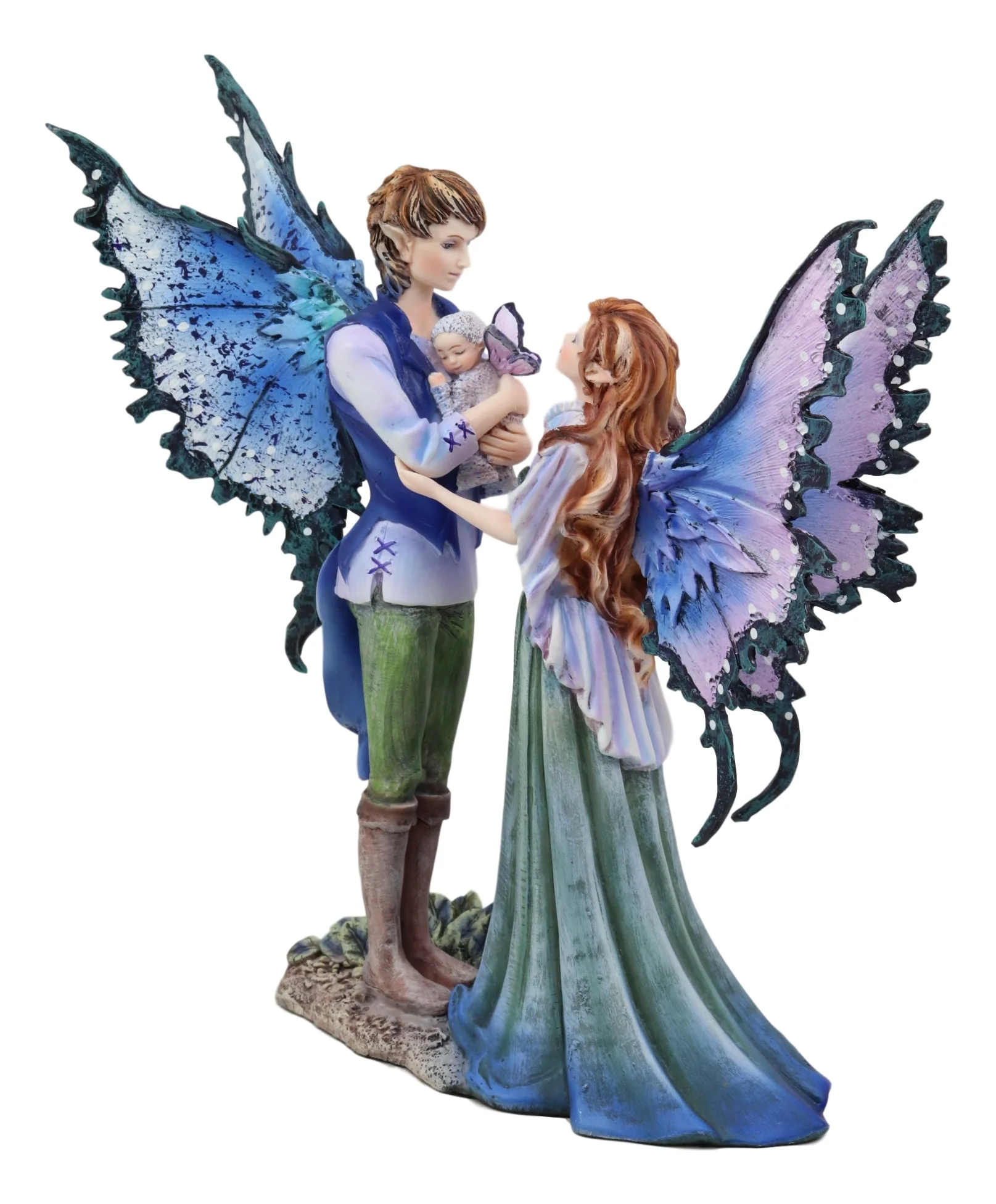 Ebros Amy Brown Family Love Fairy Mother Father and Baby Child Statue 9.5" Tall Fantasy Mythical Faery Garden Magic Collectible Figurine Fairies Pixies Nymphs Decor - Image 2