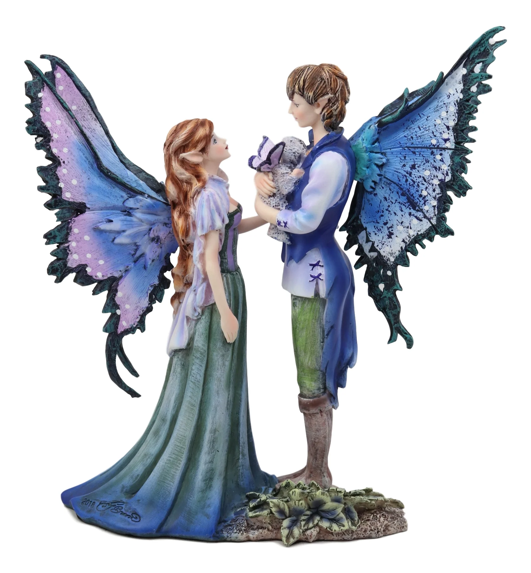 Ebros Amy Brown Family Love Fairy Mother Father and Baby Child Statue 9.5" Tall Fantasy Mythical Faery Garden Magic Collectible Figurine Fairies Pixies Nymphs Decor - Image 5