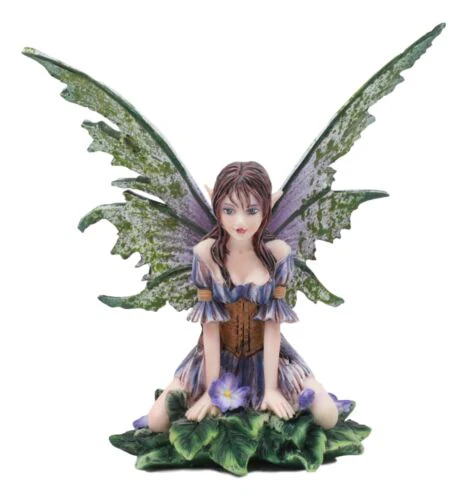 Ebros Amy Brown Whimsical "Viola" Violet Flower Garden Fairy Figurine Fae Statue - Image 3