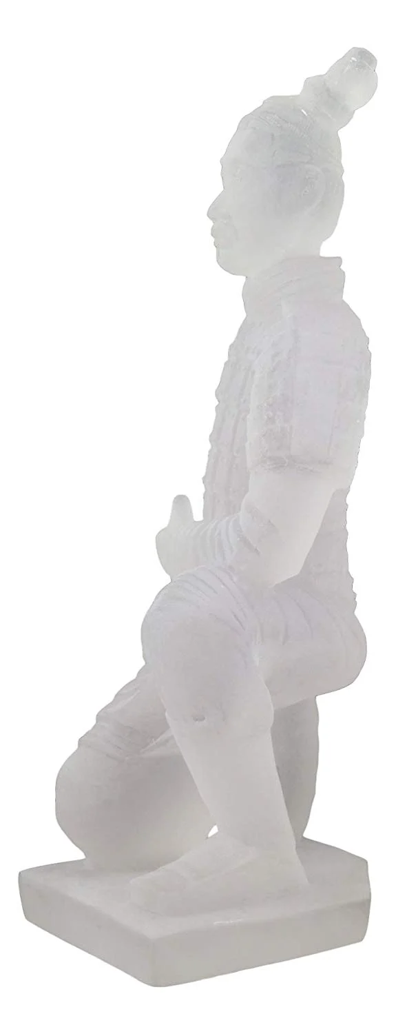 Ebros Ancient Chinese Qin Dynasty Emperor Kneeling Terracotta Army Foot Soldier Warrior Statue 12.75" Tall Acrylic Resin Antique Reproduction Historical Decor Figurine - Image 3