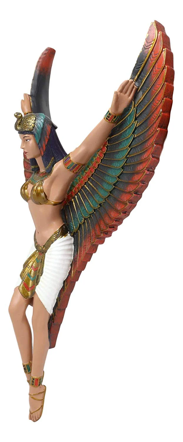 Ebros Ancient Egyptian Goddess Isis with Open Wings Wall Sculpture Decor 18"H - Image 2