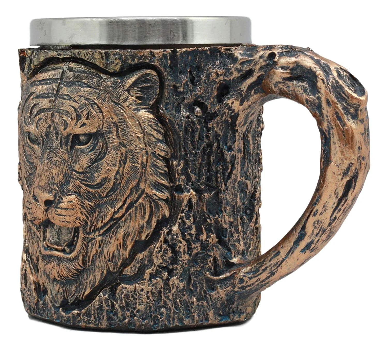 Ebros Bengal Tiger Coffee Mug Textured With Rustic Tree Bark Design 12oz - Image 6