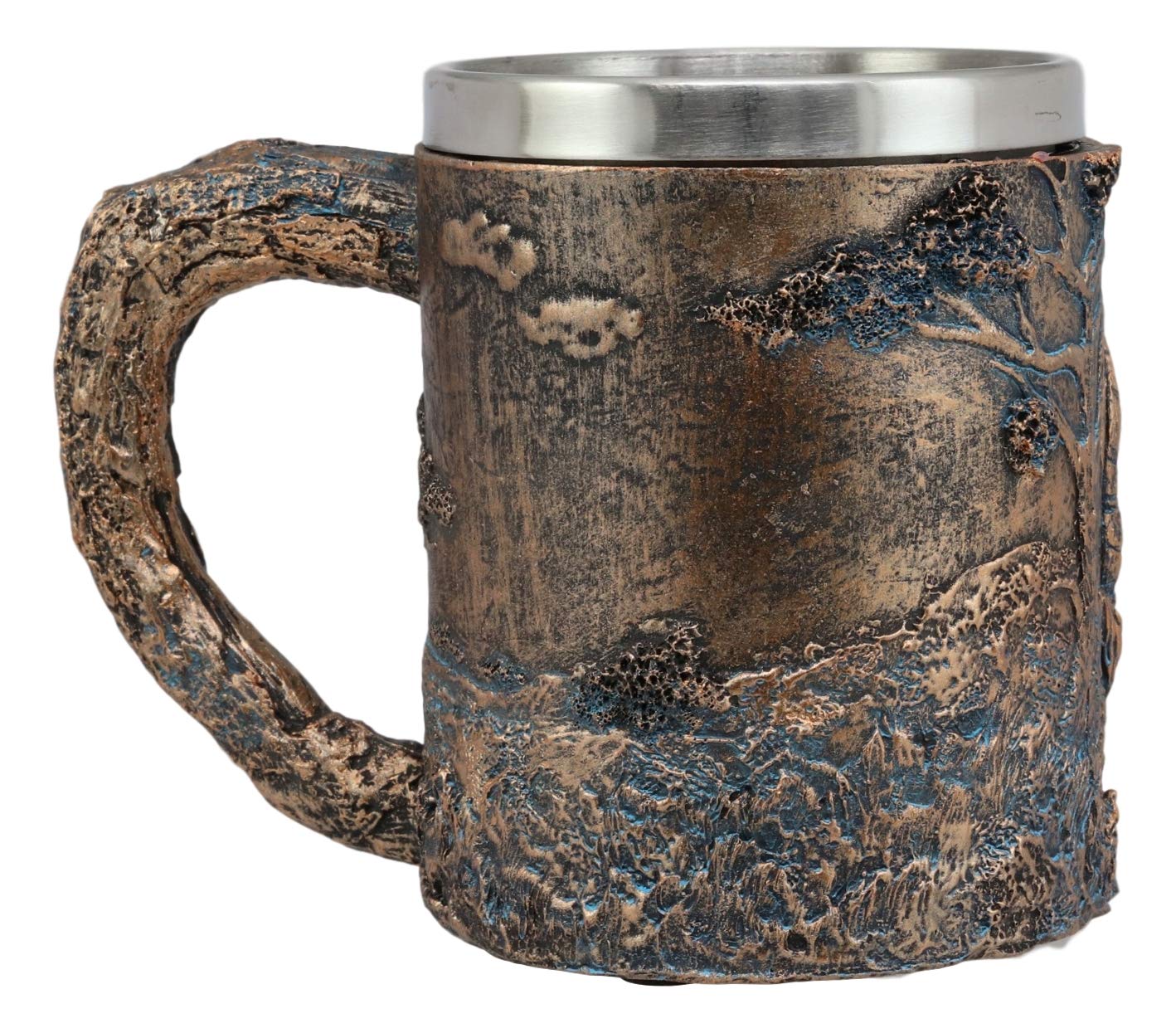 Ebros Zebra Horse With Foal Coffee Mug Textured With Rustic Tree Bark Design - Image 6