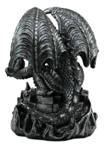Ebros Aztec Quetzalcoatl Merciless Dragon with Human Skull Sacrifice Statue 10" Tall Fantasy Dragon Beast Sculptural Resin Home Decor - Image 3