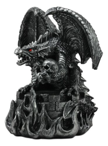 Ebros Aztec Quetzalcoatl Merciless Dragon with Human Skull Sacrifice Statue 10" Tall Fantasy Dragon Beast Sculptural Resin Home Decor - Image 5