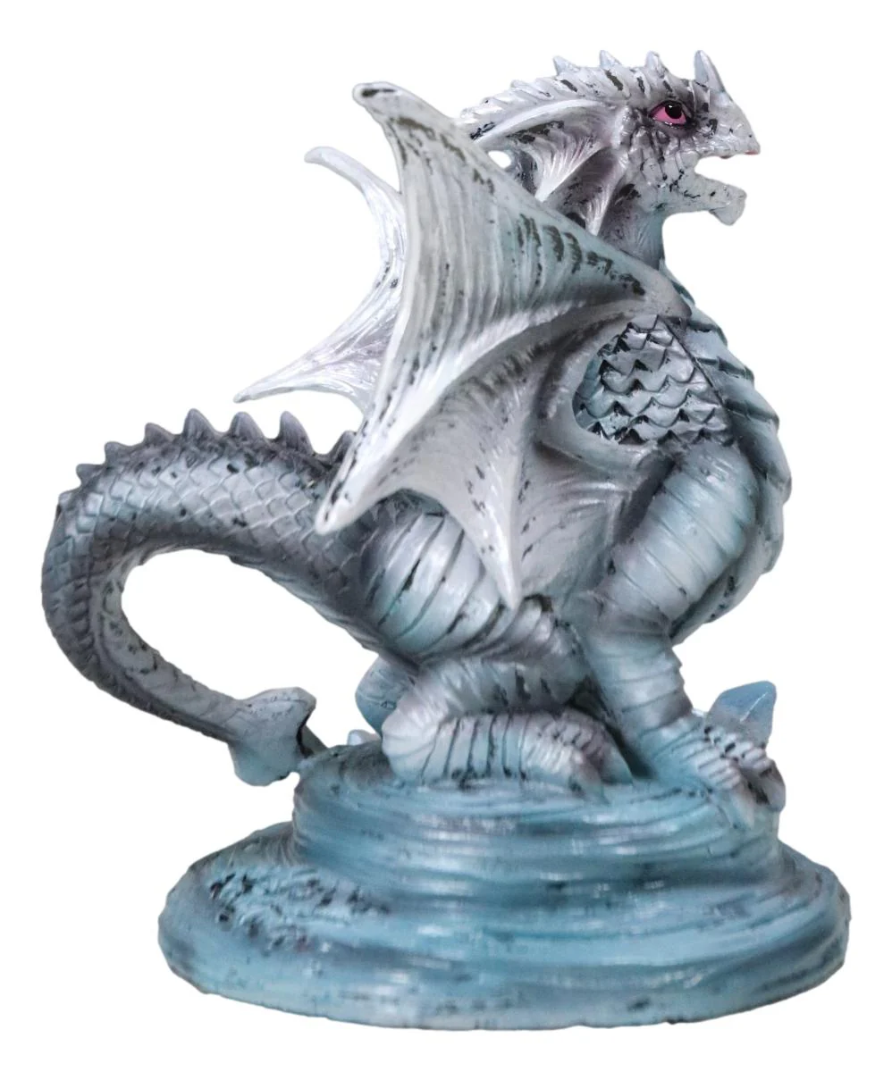 Ebros Baby Blue Sea Rock Dragon Wyrmling Collectible Statue 4.25" Long Figurine - Image 2