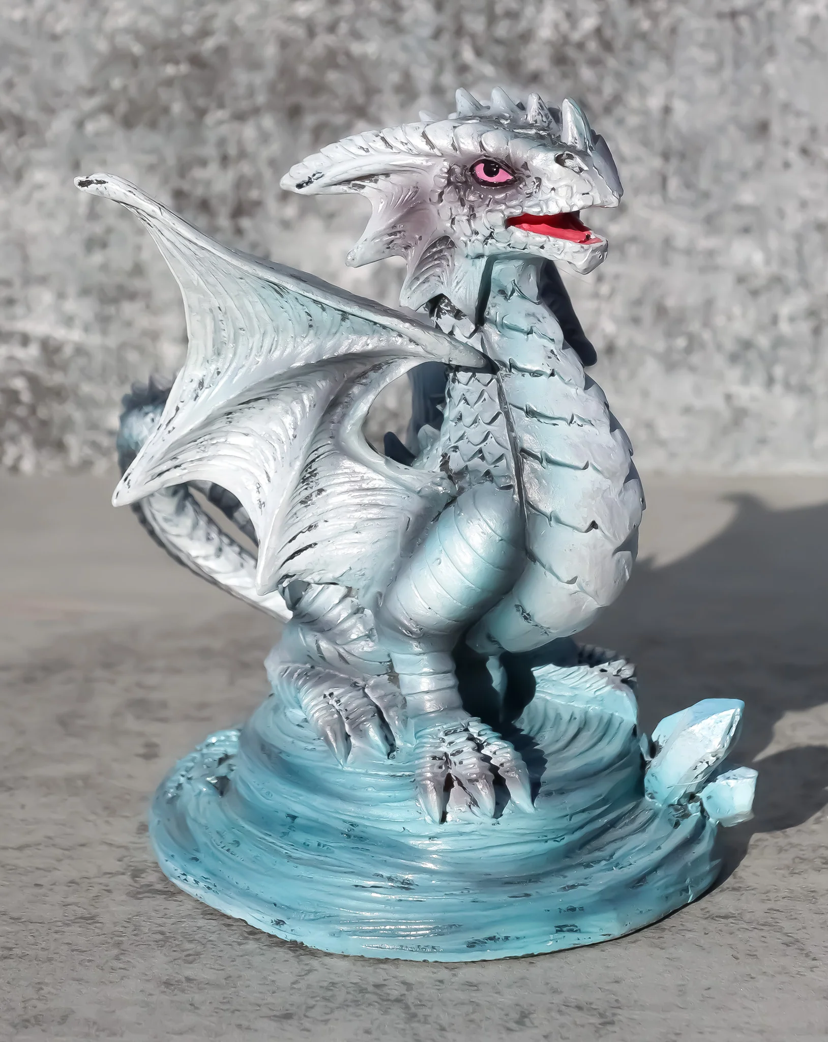 Ebros Baby Blue Sea Rock Dragon Wyrmling Collectible Statue 4.25" Long Figurine - Image 8