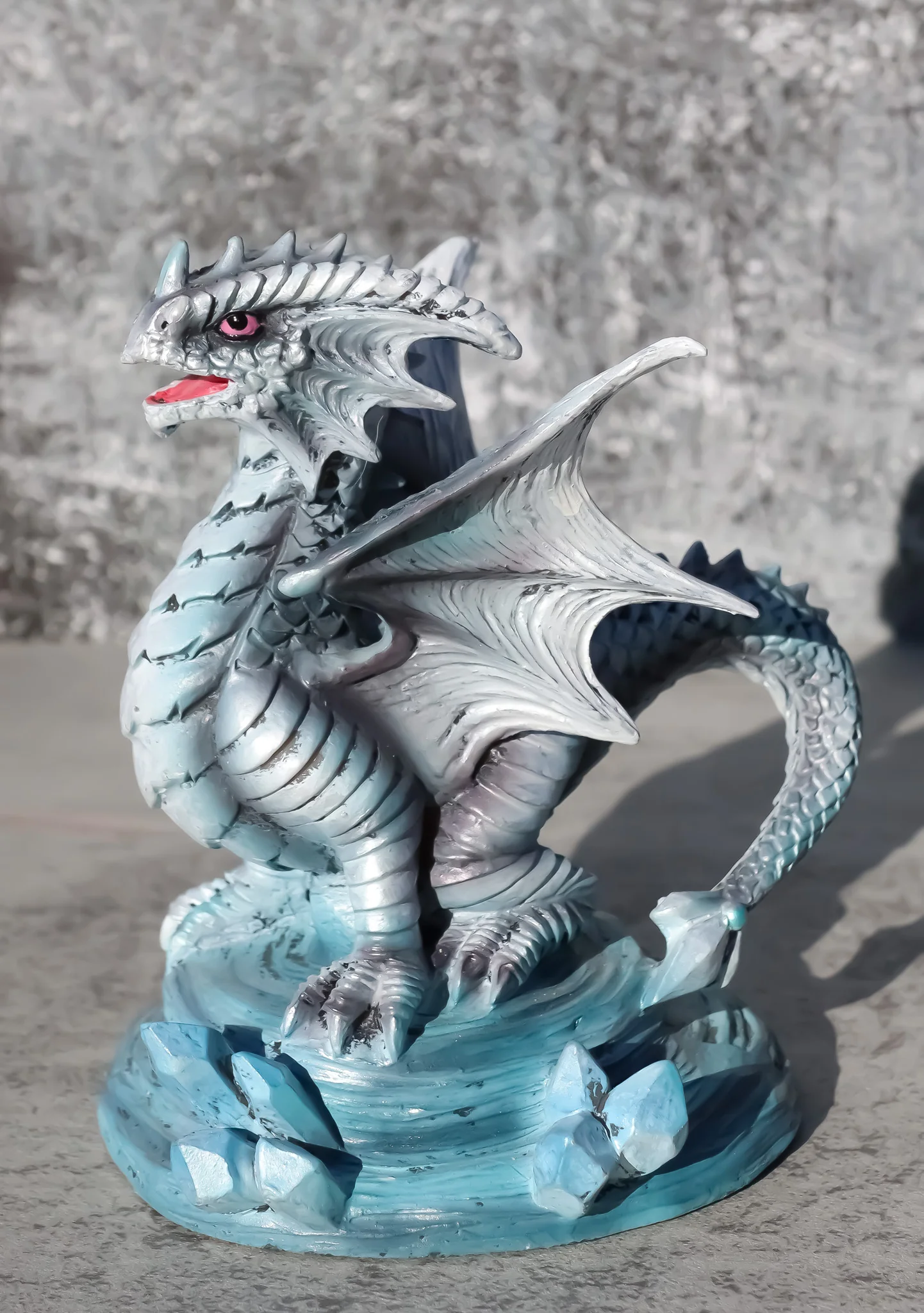 Ebros Baby Blue Sea Rock Dragon Wyrmling Collectible Statue 4.25" Long Figurine - Image 9