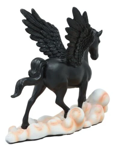 Ebros Black Pegasus Horse Flying Over Clouds of Olympus Figurine 7" H Greek Mythology Decor Statue for Desk or Shelf Decorative Sculpture Fantasy Gifts for Girls Women - Image 4