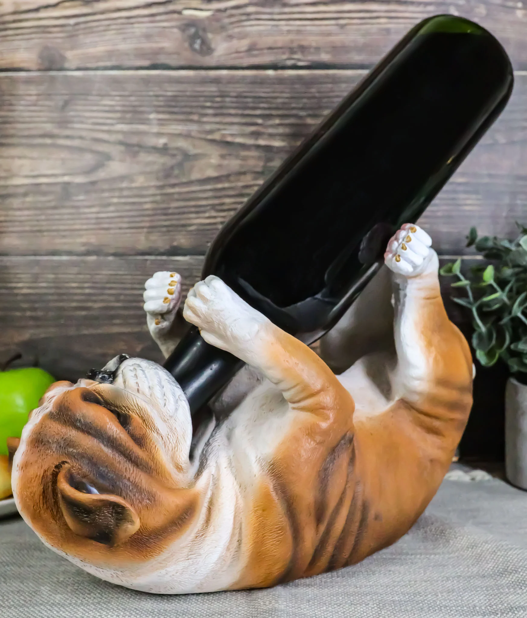 Ebros British Bulldog Canine Dog 10.25" Long Wine Bottle Holder Caddy - Image 8