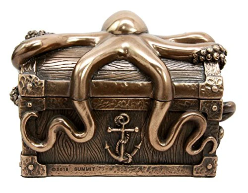 Ebros Deep Sea Kraken Octopus Skull Treasure Jewelry Decorative Box Figurine - Image 4