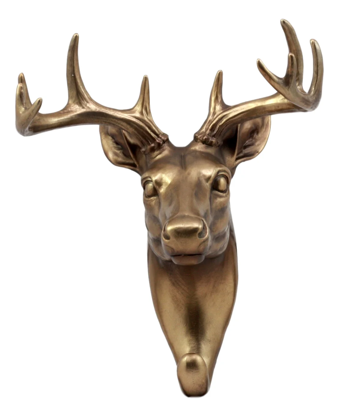 Ebros Bronzed 10 Point Buck Deer Bust Wall Hook Hanger Hunter's Game Trophy Taxidermy - Image 5