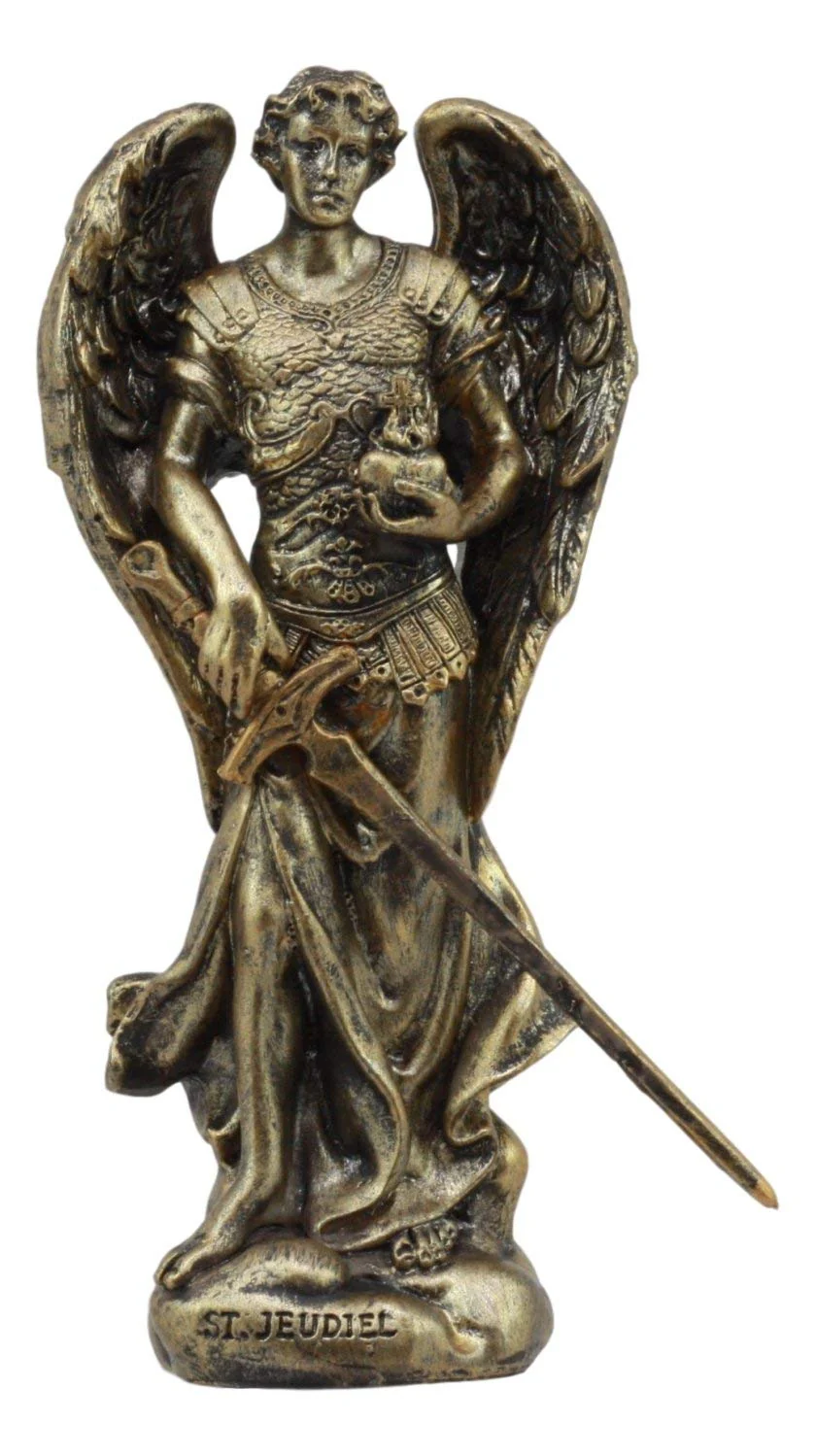 Ebros Bronzed Greek Orthodox Christian Church Archangel Of The Angelic Council Statue 5" Tall Figurine (Jehudiel The Laudation Of God) - Image 3