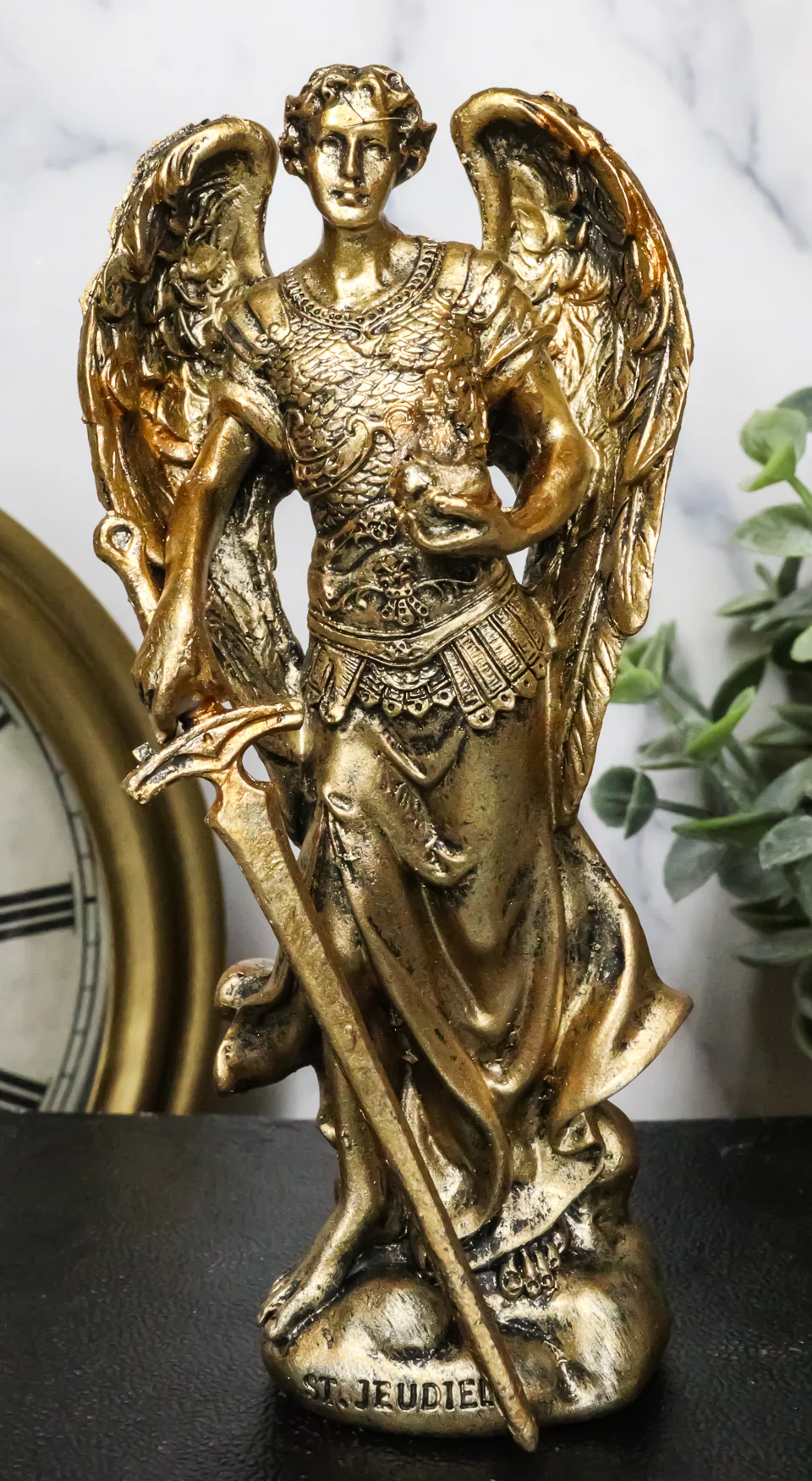 Ebros Bronzed Greek Orthodox Christian Church Archangel Of The Angelic Council Statue 5" Tall Figurine (Jehudiel The Laudation Of God) - Image 4