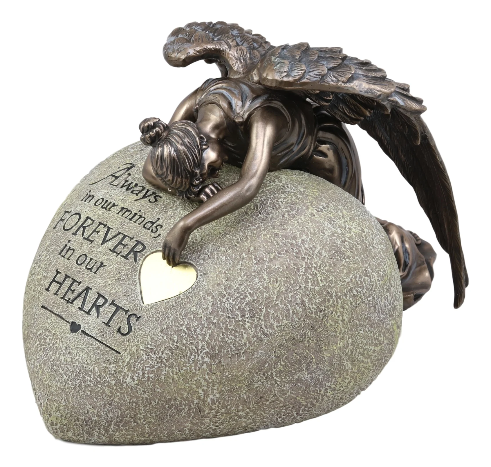 Ebros Guardian Mourning Angel Cremation Urn Forever in Our Hearts 13.25" Tall 200 Cubic Inches Capacity - Image 5