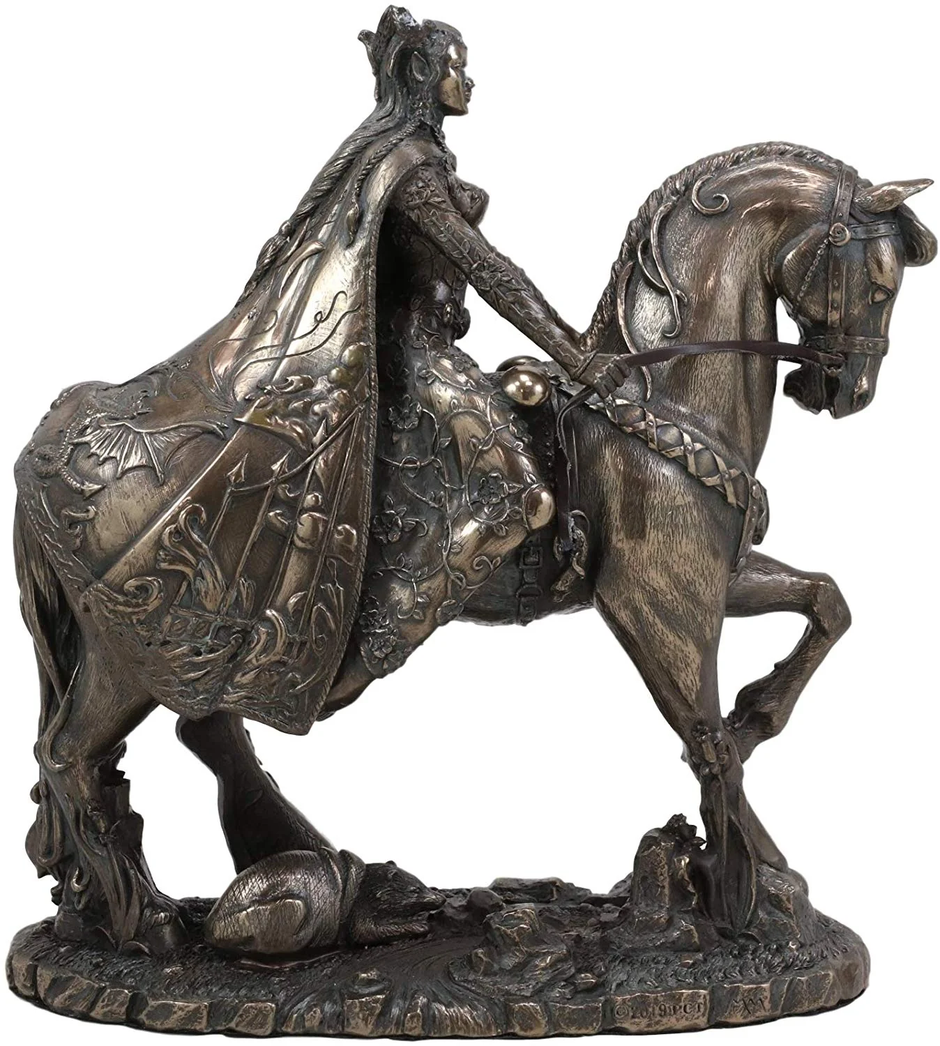 Ebros Celtic Irish Moon Goddess Rhiannon Riding Horse in Arberth Statue 10"H - Image 5