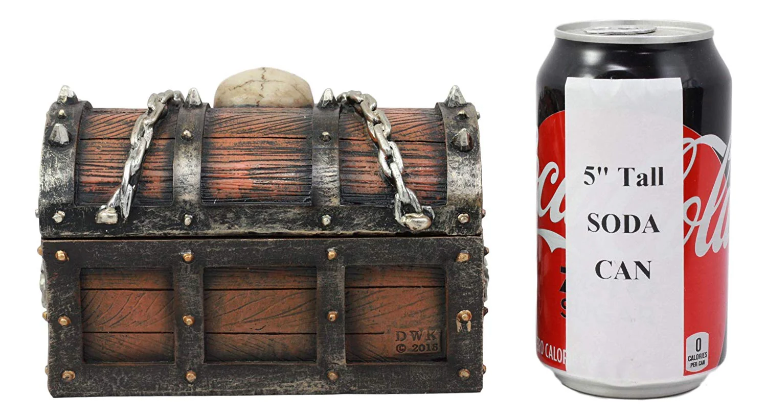 Ebros Chained Skull On Pirate Treasure Chest Jewelry Trinket Box 6" Wide - Image 8