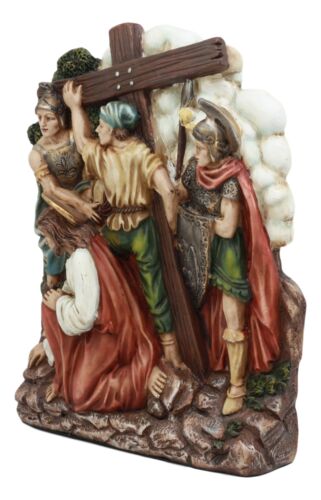 Ebros Christian Catholic Stations of The Cross Statue Way of The Sorrows Via Crucis Jesus Christ Path to Calvary Crucifixion Decor Figurine (Station 5 Jesus is Helped by Simon of Cyrene) - Image 3