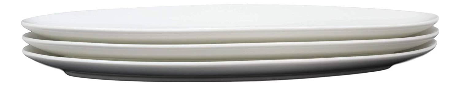 Contemporary Sleek Style White Porcelain Oval Plate Serving Platter 16"L 3 Pack - Image 3