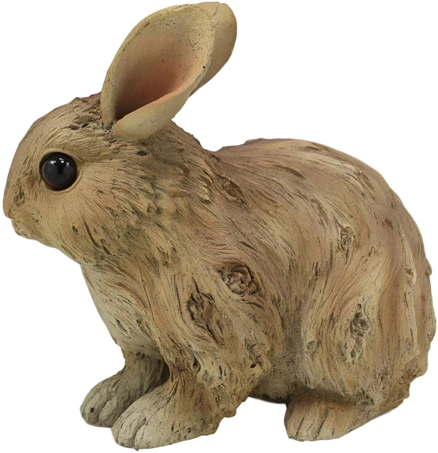 Ebros Crouching Bunny Rabbit Resin Statue 5.5"H Faux Driftwood Finish Figurine - Image 4