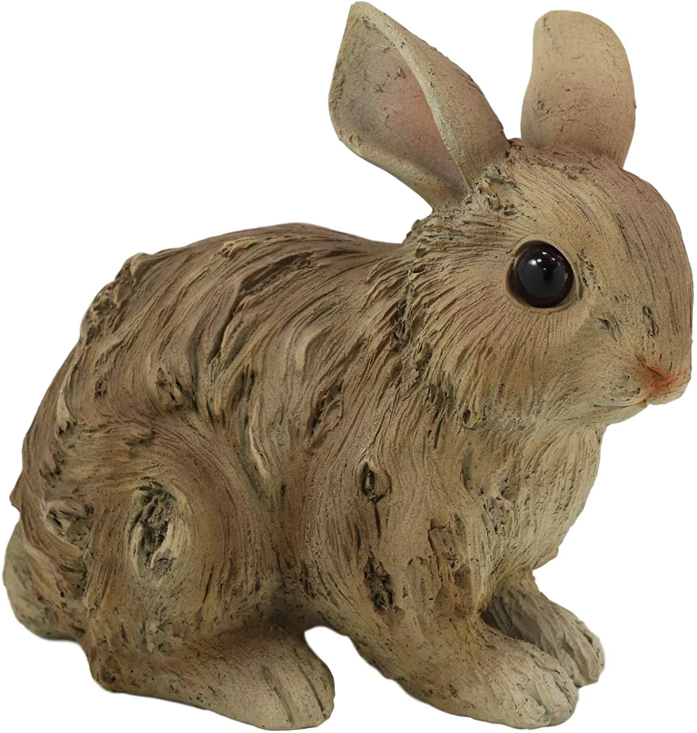 Ebros Crouching Bunny Rabbit Resin Statue 5.5"H Faux Driftwood Finish Figurine - Image 5