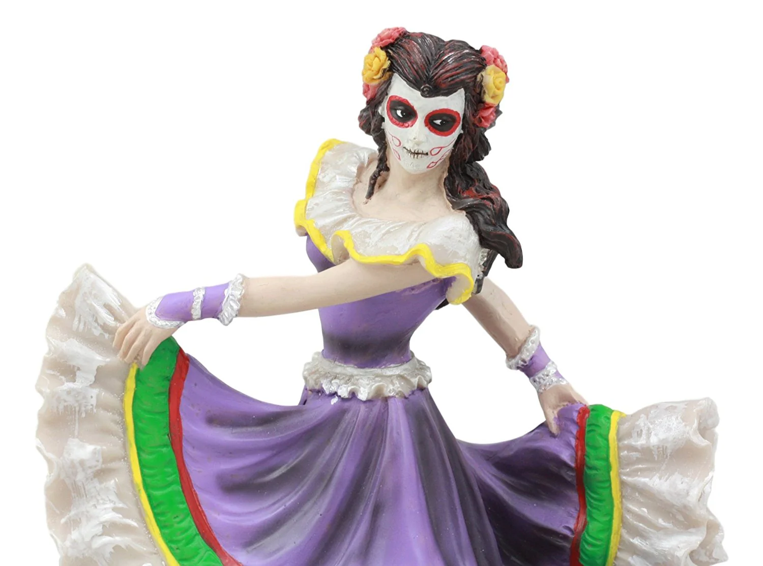 Ebros Dia De Los Muertos Day Of The Dead Sugar Skulls Pretty Purple Gown Dancer Statue - Image 5