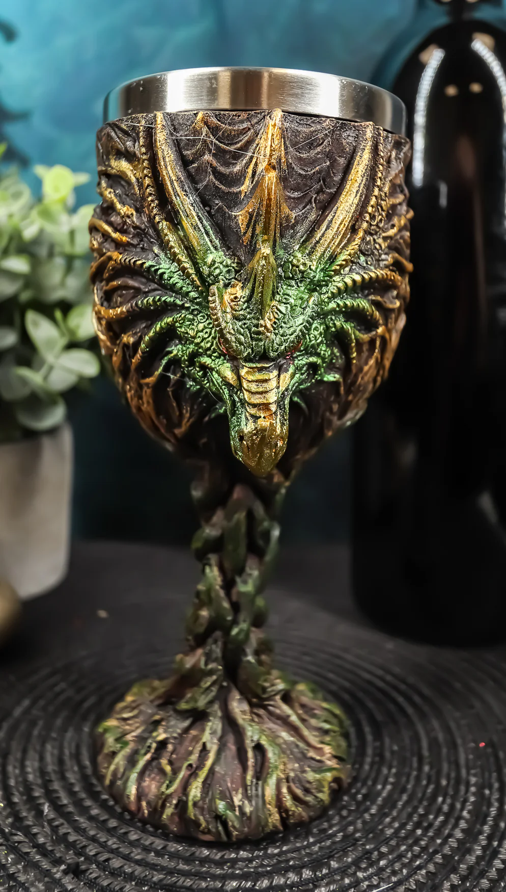 Ebros Dryad Greenman Earth Dragon 5oz Wine Goblet Chalice Cup Fantasy Decor - Image 7
