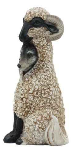 Ebros Dupers Collection Wolf in Sheep Clothing Statue 5.75" Tall Crafty Wild Direwolf in Ram Sheep Costume Decor Figurine Collectible - Image 5