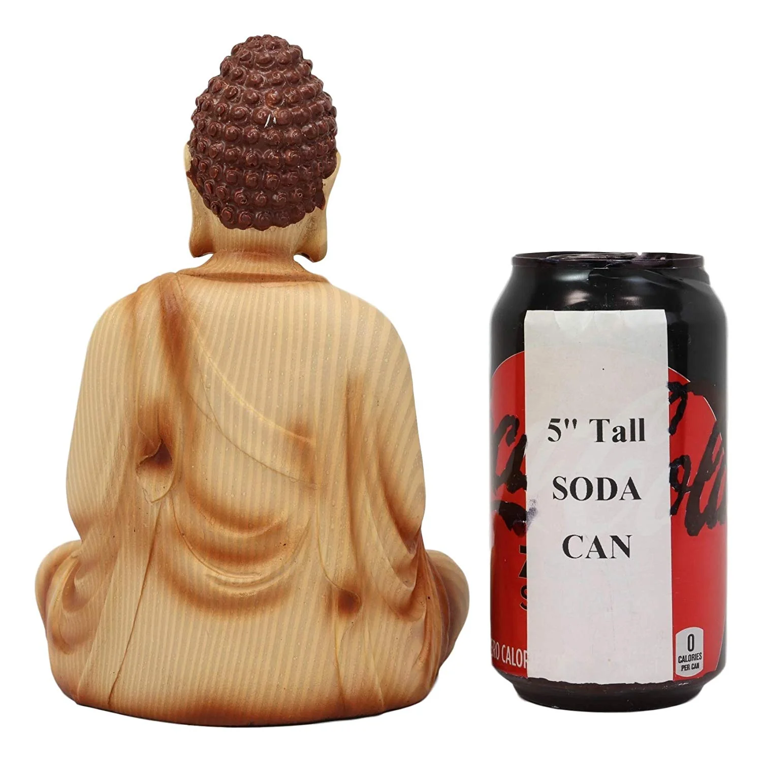 Ebros Eastern Enlightenment Meditating Buddha Gautama Amitabha in Varada Mudra Pose Statue in Rustic Faux Wood Resin Finish for Home Altar Zen Feng Shui Decoration Housewarming Decor Sculpture - Image 6