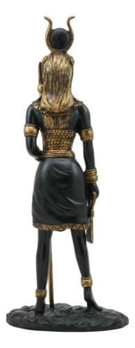 Ebros Egyptian Goddess Hathor Holding Ankh Statue 12.5"Tall Deity of Motherhood Music And Dance Figurine - Image 3