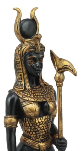 Ebros Egyptian Goddess Hathor Holding Ankh Statue 12.5"Tall Deity of Motherhood Music And Dance Figurine - Image 5