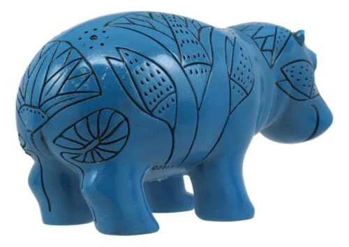 Ebros Egyptian Goddess Taweret Statue 6" Long Blue Nile River Hippopotamus Fertility Deity with Hieroglyphs Figurine Hippo Talisman As Gods of Egypt Pharaoh Kingdom - Image 5